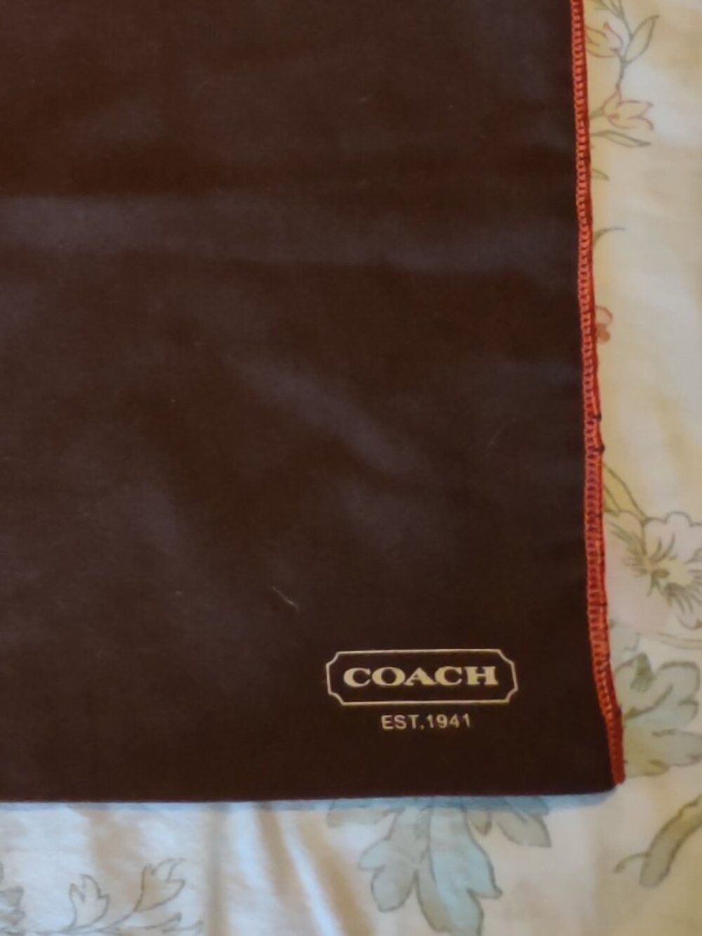 Coach brown cotton dust protection storage bag 17 x 14